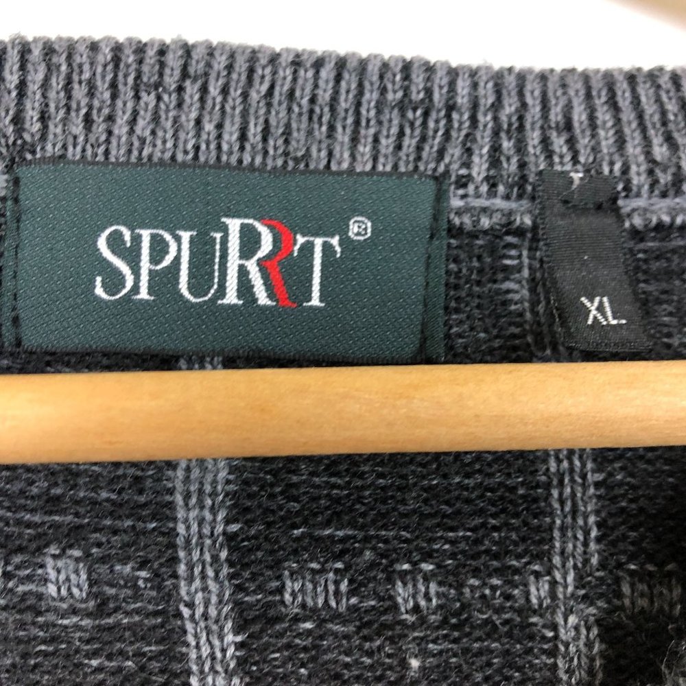 Spurrt Mens Knit Merino Wool Blend Sweater Sz XL V Neck Gray Germany Unique - Picture 3 of 9